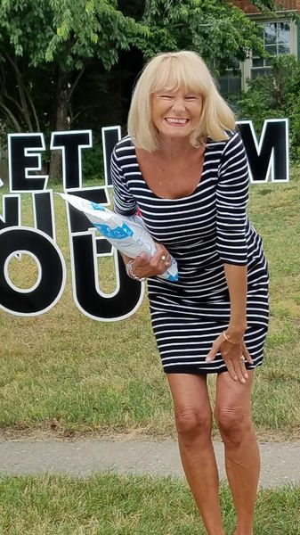 Anne Jasser smiling for retirement party